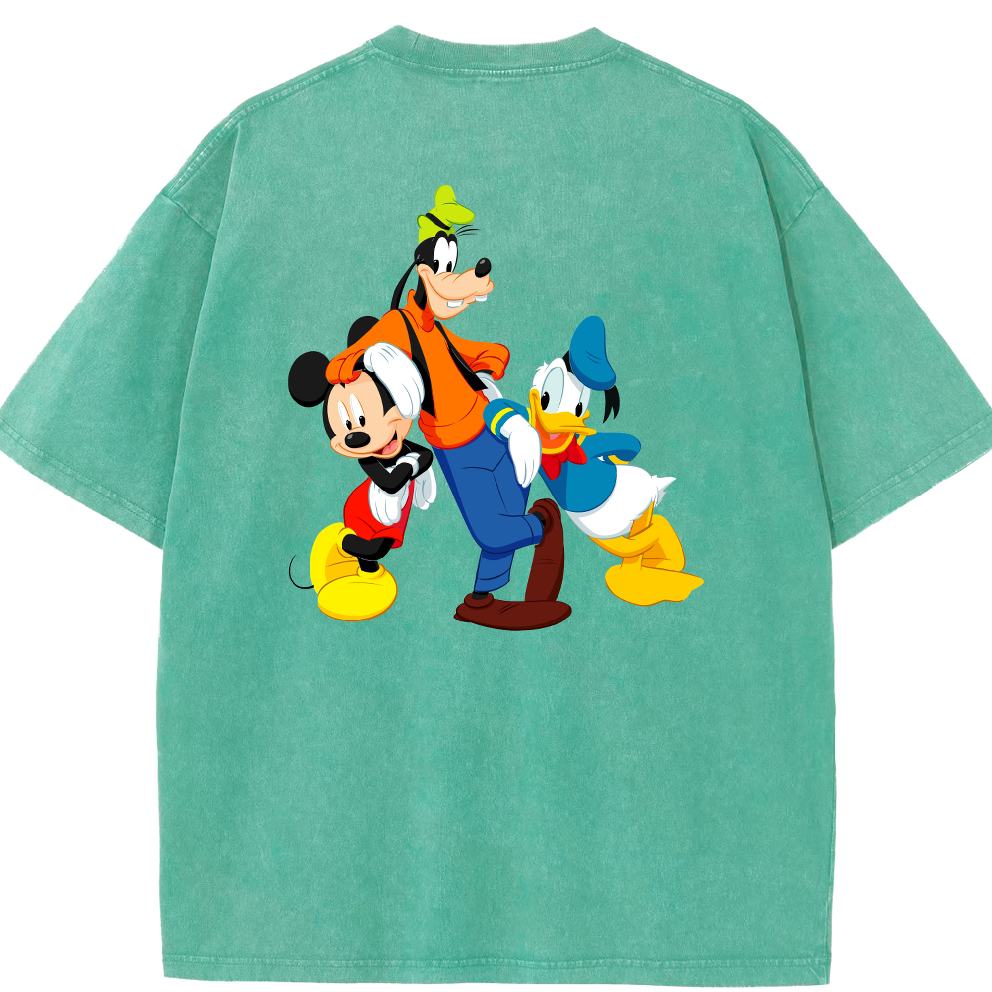 （画像用） ミッキーマウス Mickey Mouse 綿100% ヴィンテージ風 半袖Tシャツ（背面プリント）